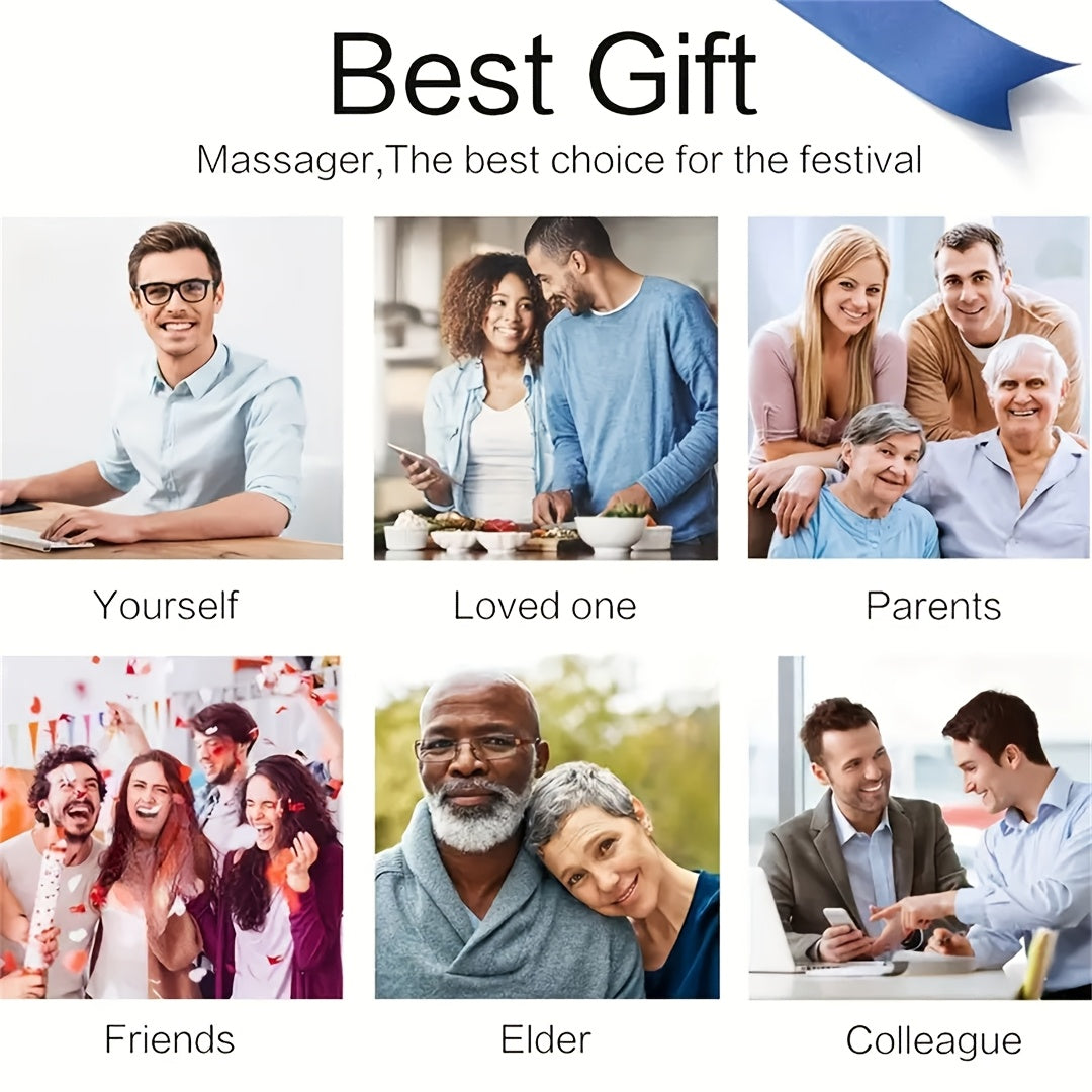 Neck Massager And Shoulder Massager with Heating Function, Deep Kneading Massage Pillow, Suitable for Full-body Muscle Massage, Can Be Used At Home, In The Office, Or In The Car, The Perfect Gift for Mom And Dad, Valentine's