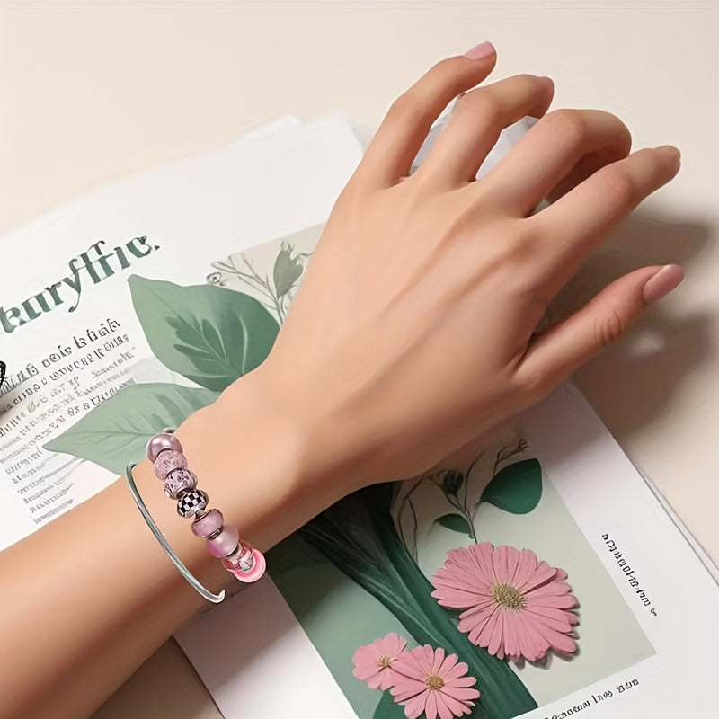 35pcs Silvery Snake Pendant Charm Bracelets - Adjustable Stretchable Elastic Bangle Style Stainless Steel Material, Perfect for DIY Jewelry Making Supplies Suitable for Women And