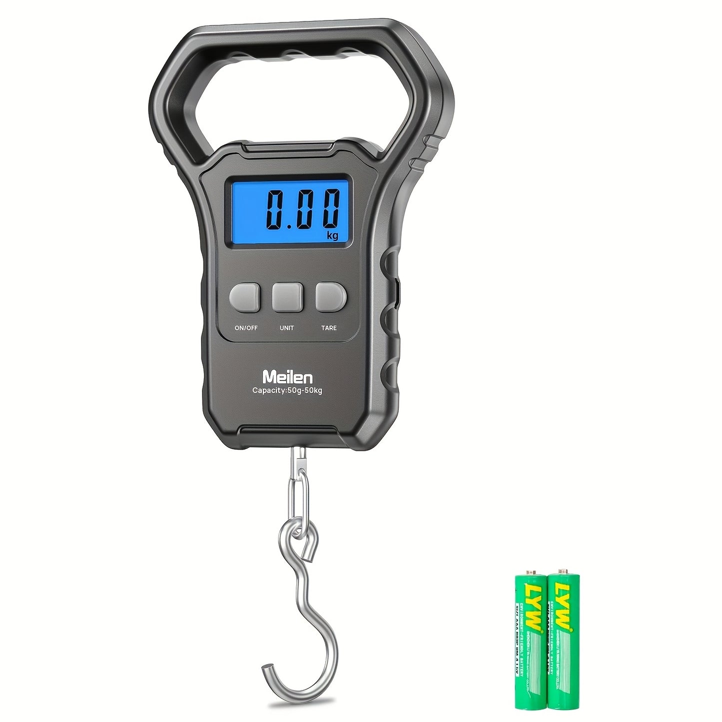 Great Christmas Gifts-Portable Scale 110 Lbs/50kg Hanging Fishing Scale with Backlit LCD Display, Luggage Scale with Hook, Suitable for Outdoor Fishing, Shopping In The Mall, And Travel Luggage.