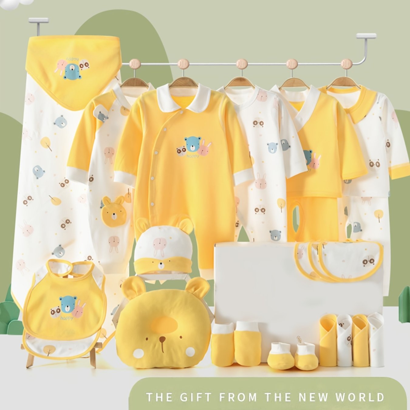 JOYSHE Baby Boy Newborn Essentials Set 27 Piece With Clothes Romper