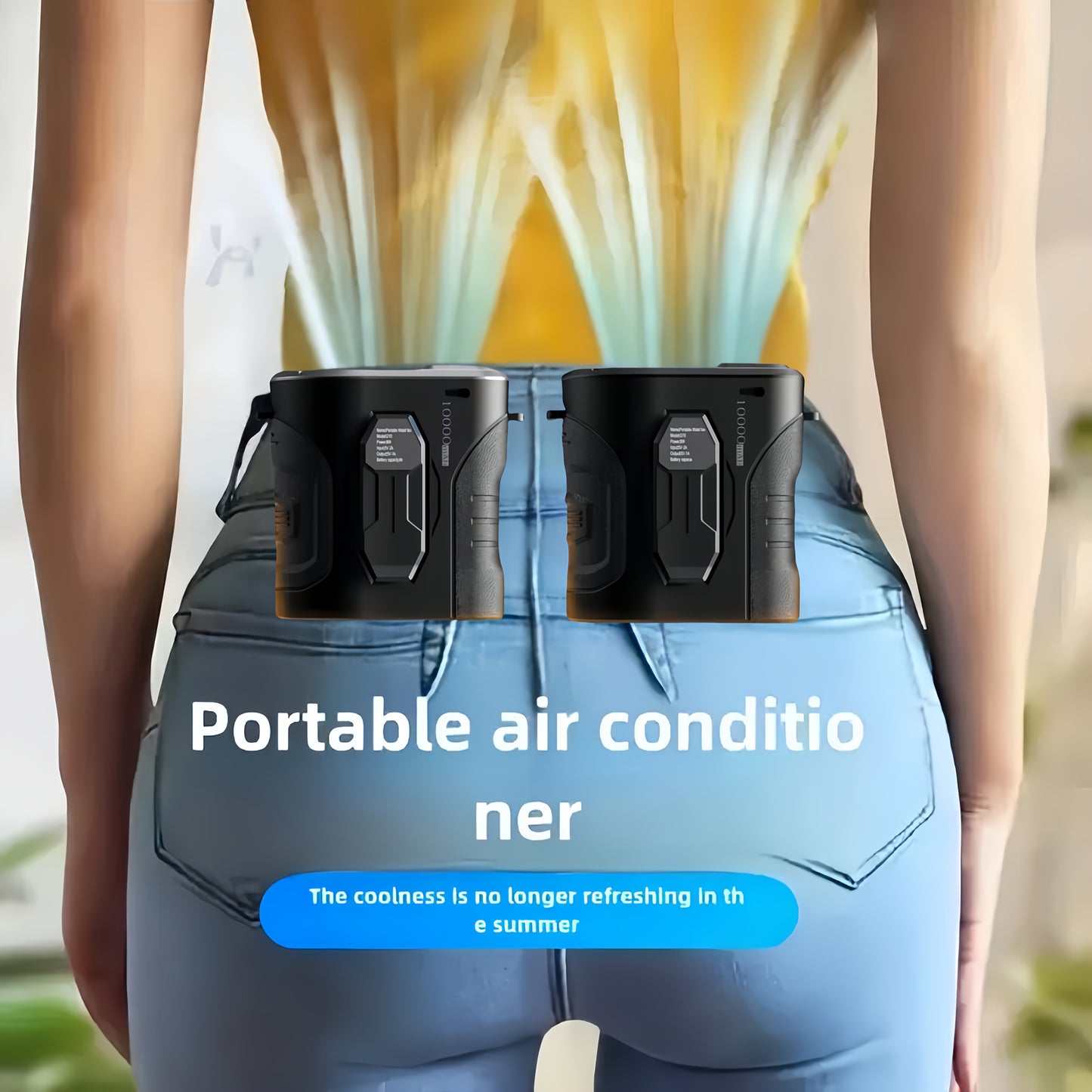 Portable Mini Handheld Fan Rechargeable - Neck, Waist, Belt & Handheld Fan W/USB-C Fast Charge - 5-Speed Digital Display, 8000mAh 35H Runtime, Brushless Motor + LED Light - Essential for Camping, Hiking, Fishing, Backpacking