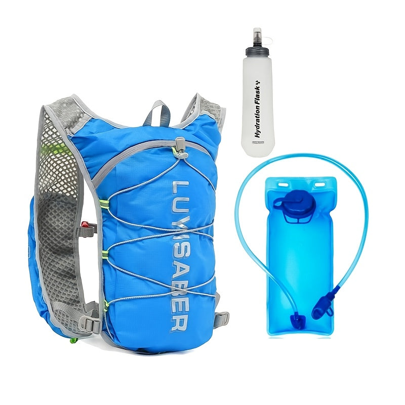 3pcs (backpack + 67.63oz water bag + 16.91oz soft kettle) Unisex outdoor sports water bag backpack light and breathable design outdoor riding bag marathon water bag hiking supply backpack combination, Travel Essentials, Hikin