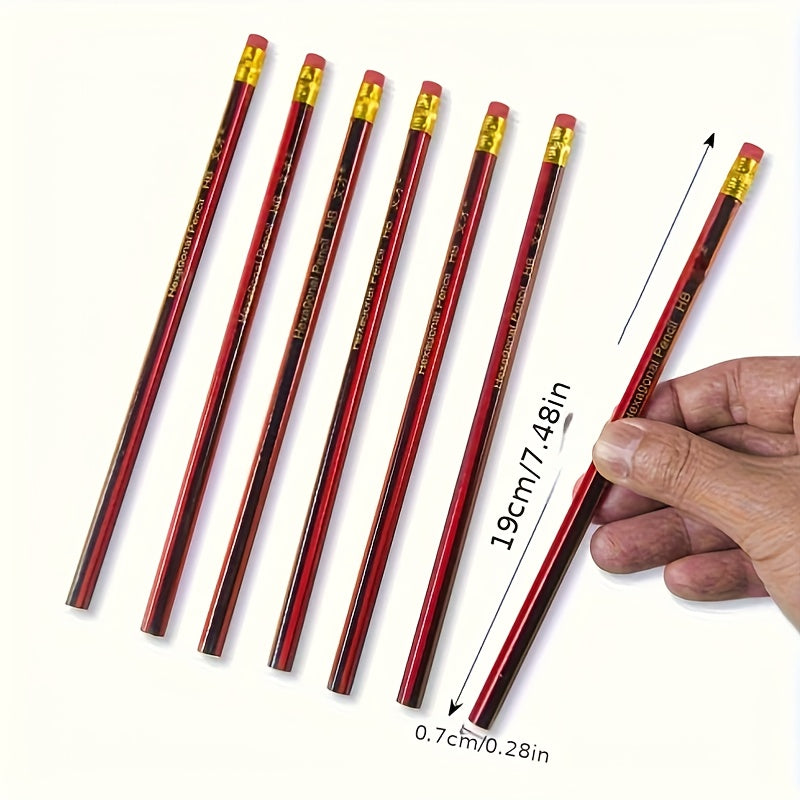 HB Pencils With Eraser 0.3mm Fine Point Red And Black Comfortable Grip For Students Writing Sketching Pack Of 50 Or 100