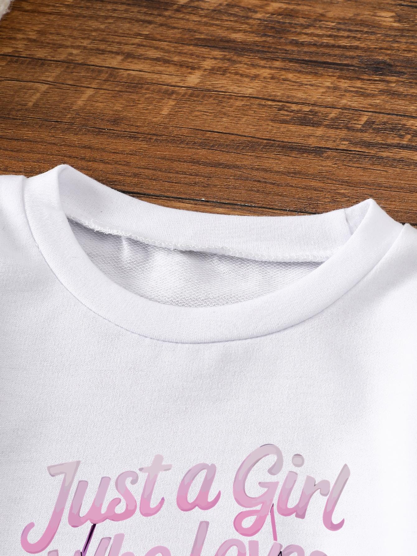 Girls Gymnastics Outfit Set With Gymnastics Print And Lettering