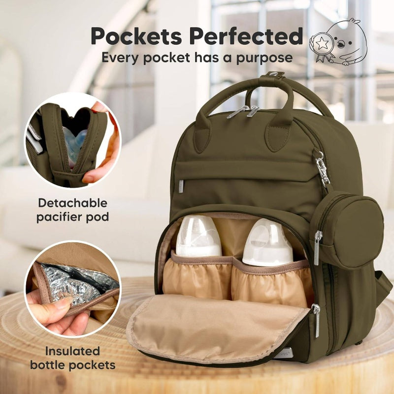 Diaper Bag Backpack With Portable Changing Pad For Travel