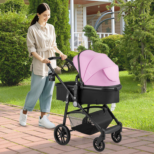 LIFEZEAL 2-in-1 Convertible Baby Stroller Lightweight Foldable