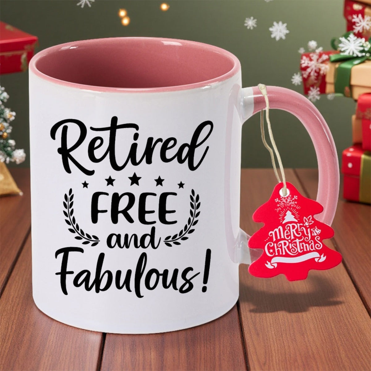 Funny Retirement Coffee Mug with "Retired Free and Fabulous!" Design - Ceramic Cup for Office Workers, Christmas, Halloween, Birthday, Thanksgiving Gifts - Hand Wash Only