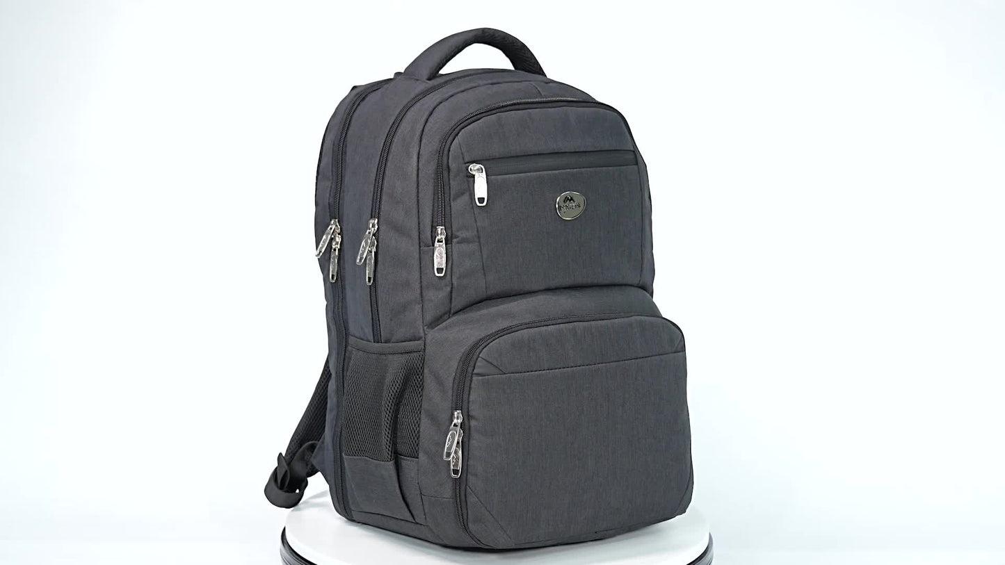 Men's Large 17-Inch Anti-Theft Backpack with TSA-Friendly Laptop Compartment & Cooler - Flight Approved Carry-On, Port, Heavy-Duty High Quality Laptop Bag for Work, College, Travel, Hiking (Grey) - Lunch Box Pocket