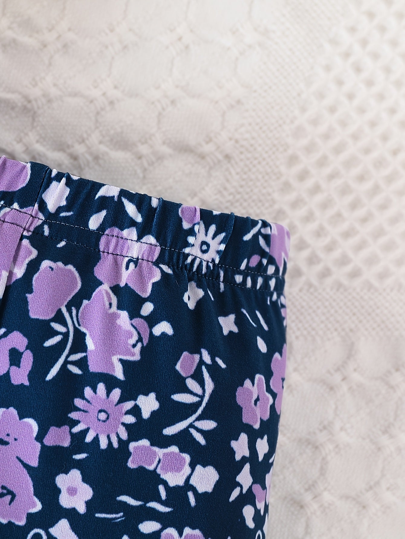 Toddler Baby Girls Clothes Set 3pcs Floral Soft Crewneck Long Sleeve Top+Pants Outfits With Headband, for Outdoor