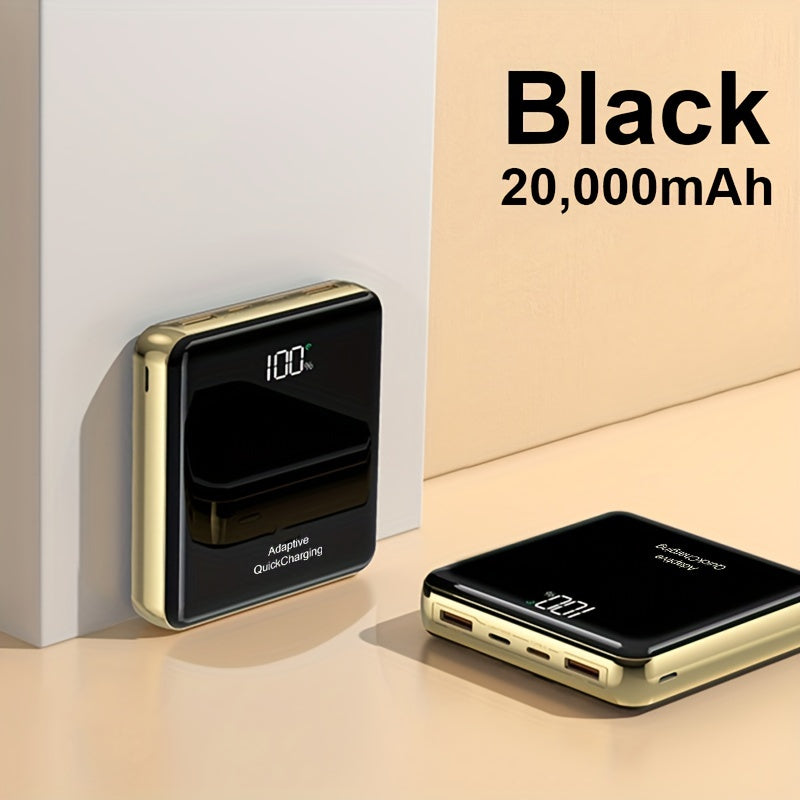 KAXOE 30000mAh 20000mAh High-Capacity Super Fast Charging Power Bank Portable Charger Fast Charging with LED Display Built-in 4 Cables Mobile Battery for iPhone for Samsung for Tablet