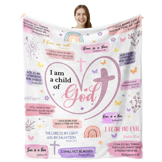 I Am a Child of God Fleece Blanket For Girls and Women