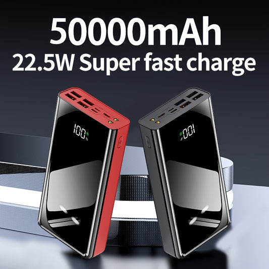 50000mAh Large Capacity Power Bank With LED Display Type C Micro USB Ports Fast Charging Portable Emergency Power Supply
