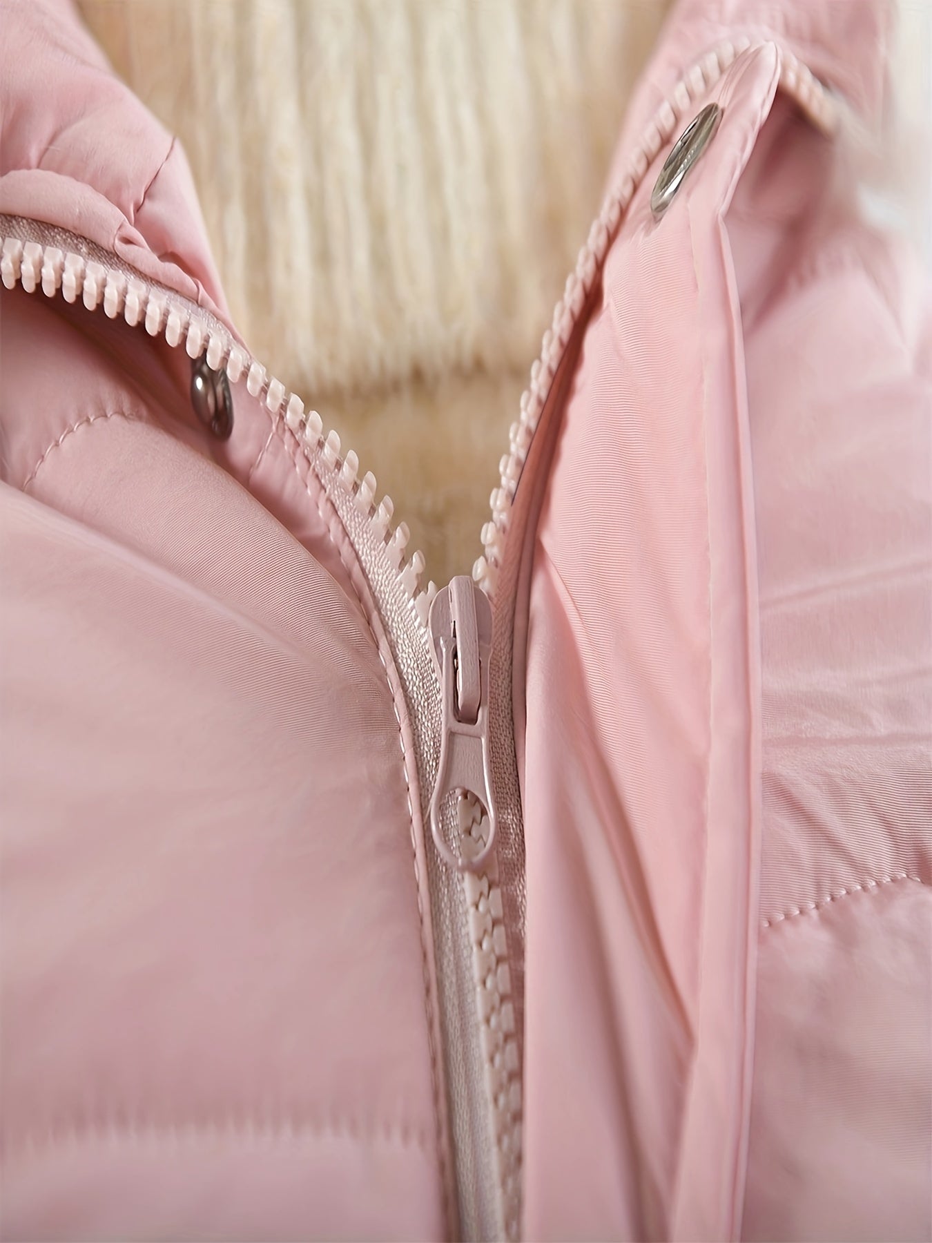 [Pink Winter Parka] Winter Pink Girls' Parka | Thickened Warm Jacket with Faux Fur Hood, Zip-Up Outerwear, Polyester, Machine Washable, 3-7Y, Cozy Youngsters Outerwear, Floral Winter Coat, Plush Lined Comfort