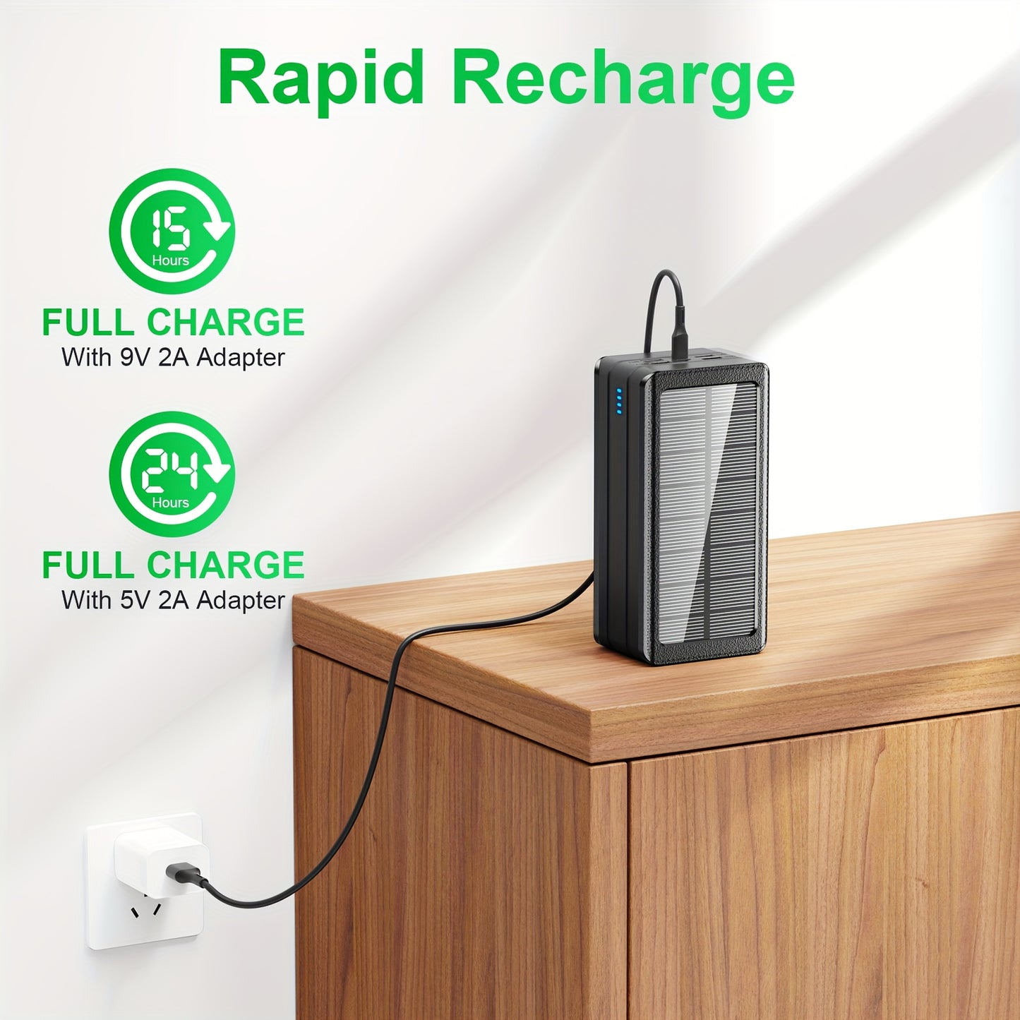 81000mAh Solar Power Bank With 32 LED Flashlight And Solar Charging 30W Fast Charger For Camping And Outdoor Survival