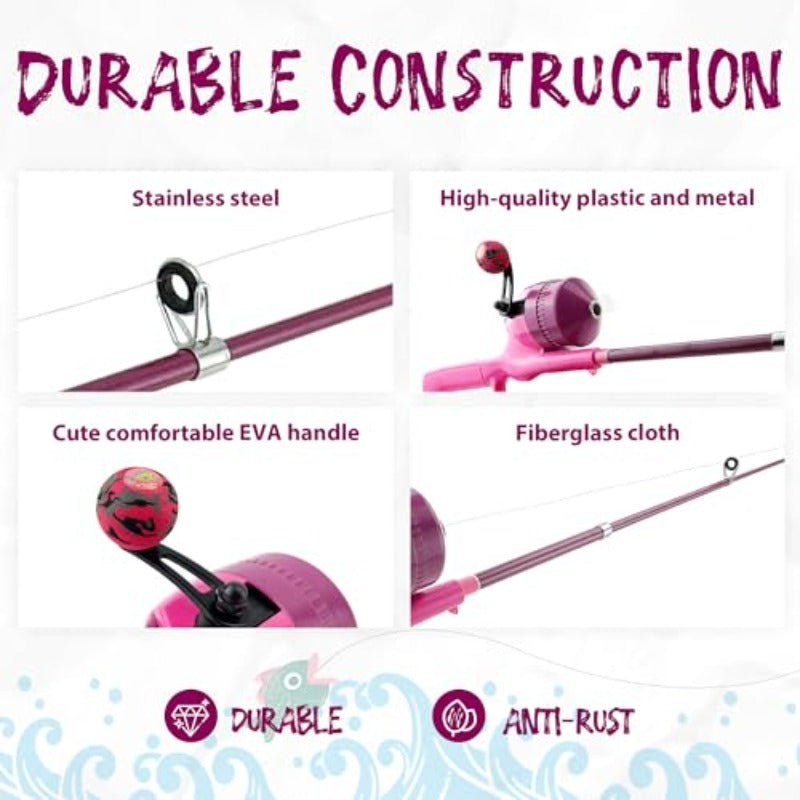 3 Packs Telescopic Fishing Rod And Reel Combo For Kids Youth Beginners With Tackle Box And Lures