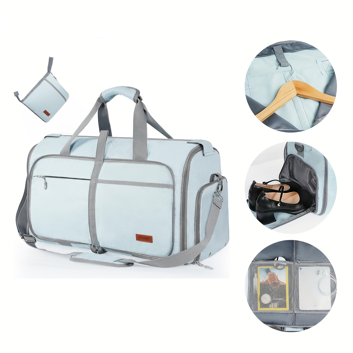 Versatile Garment Bags That Can Be Folded, a Convertible Duffle Bag with a Shoulder Strap, a Garment Bag Featuring a Shoe Compartment, a 2-In-1 Hanging Suitcase for Weekend Trips, Essential Travel Accessories, Perfect for Wom