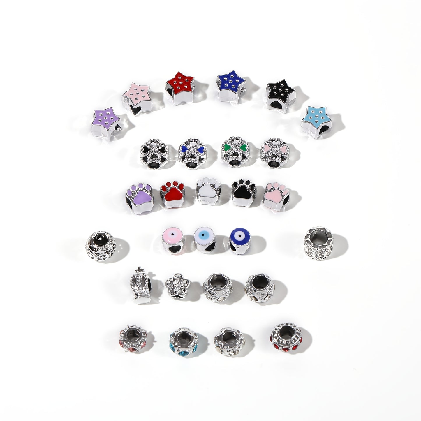 115 198 Pcs Beads Dripping Water Metal Large Hole DIY Jewelry Materials for Womens Handicrafts Bracelets and Necklaces