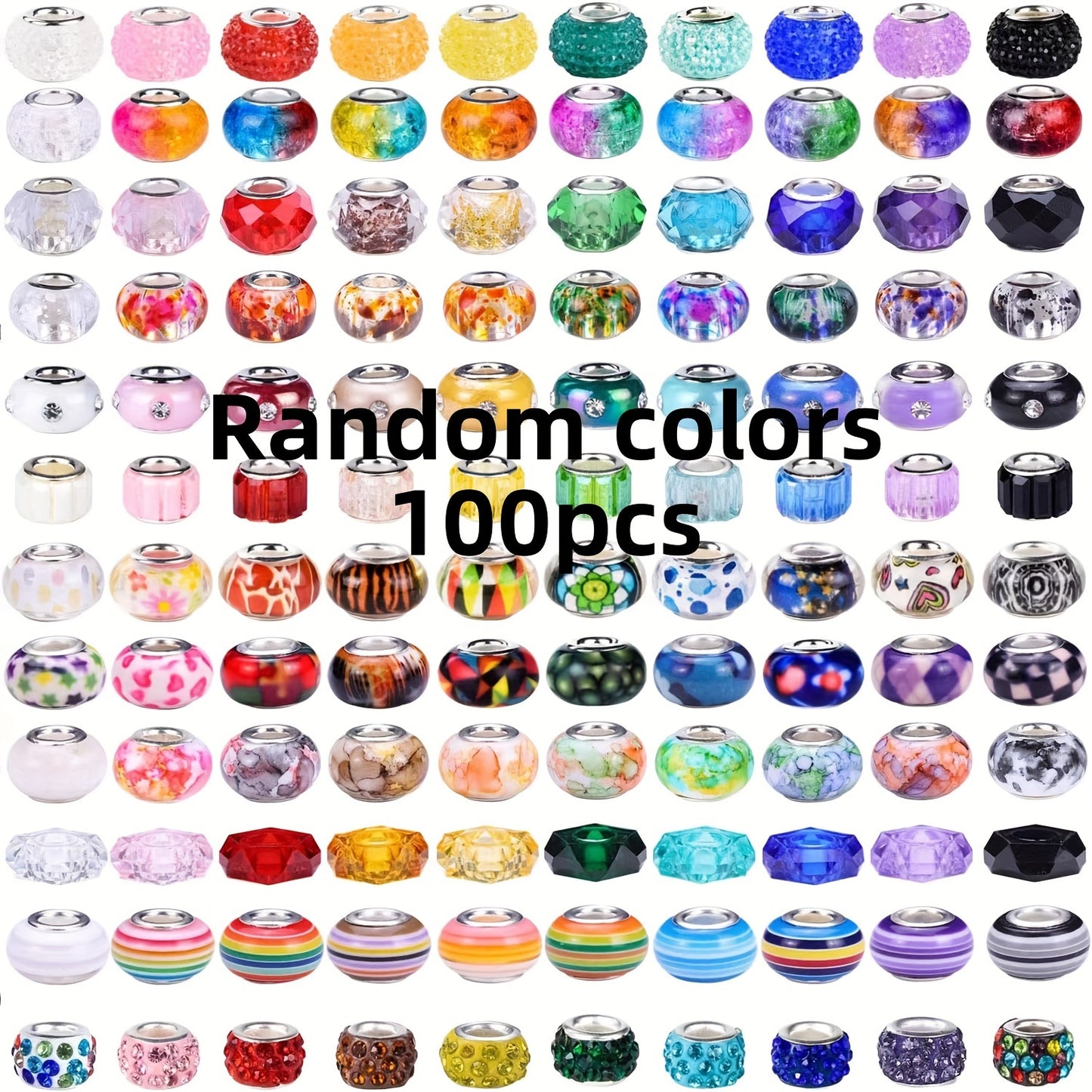 200 Large Hole Melange Beads For Jewelry Making Kit With Lampshade Beads And Spacer Beads For Bracelets And Necklaces