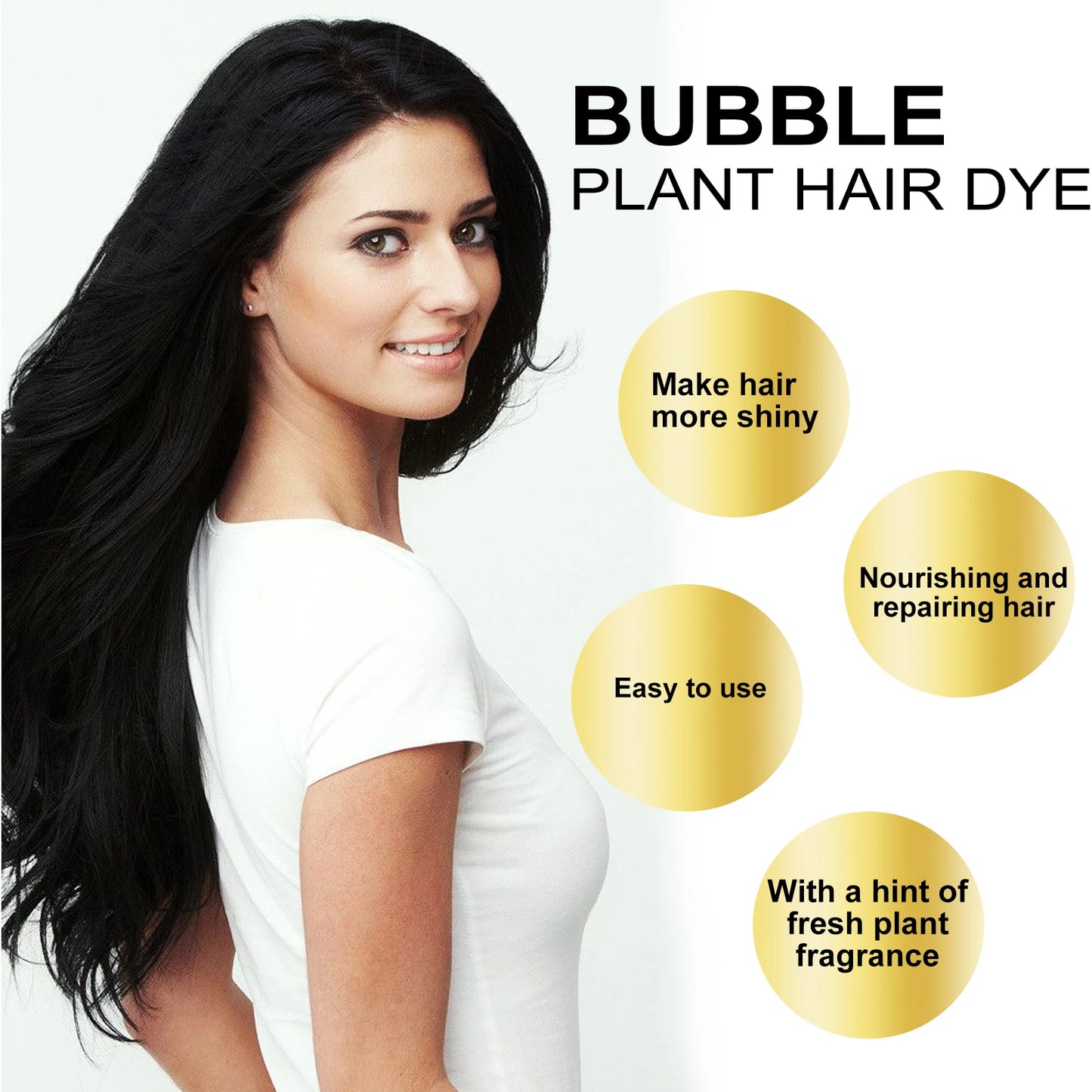 10pcs Herbal Hair Dyeing Bubble Shampoo Non-irritating Fast Change Hair Color Repair Gray White Hair Smoothing Dyeing Shampoo