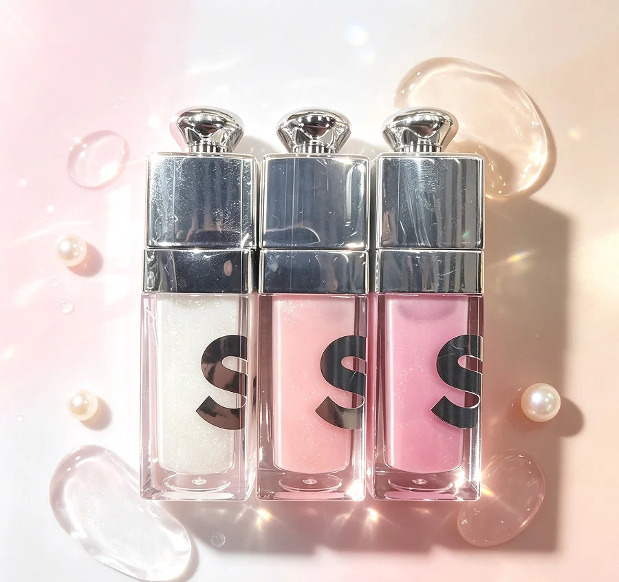 3PC Sheer glitter lip oil gloss for natural daily makeup