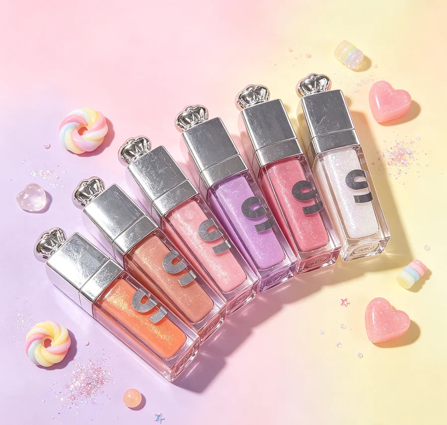 3PC Sheer glitter lip oil gloss for natural daily makeup