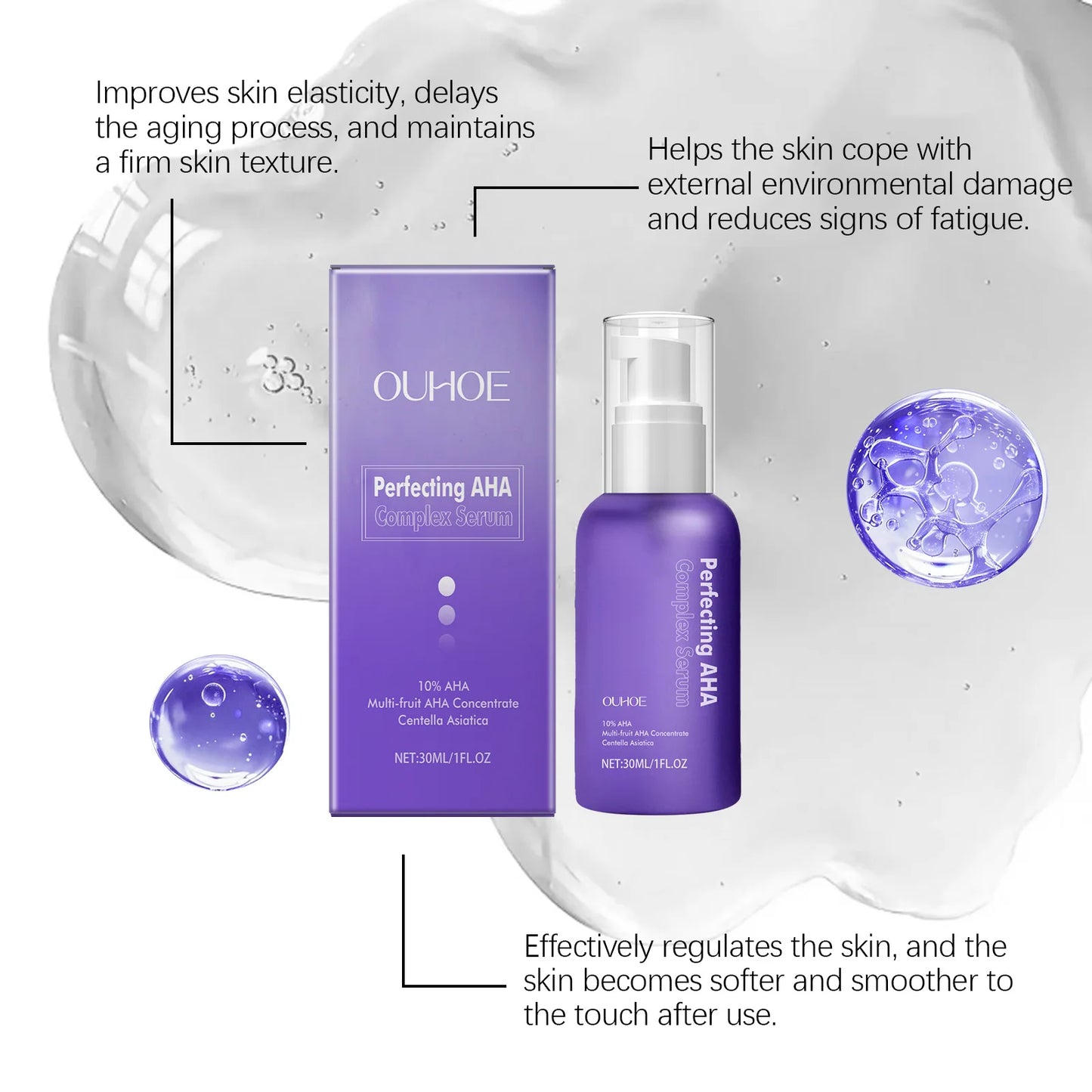 Ouhoe Aha Moisturizing Face Serum For Anti Aging And Hydration