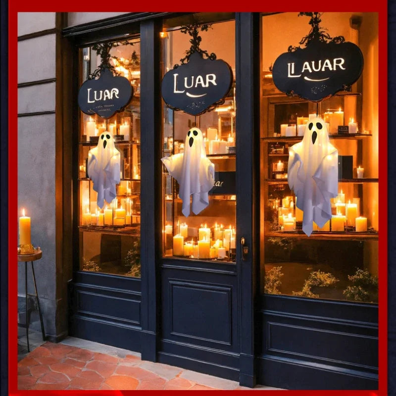 LED Glow Ghost Halloween Indoor Outdoor Hanging Horror Decoration