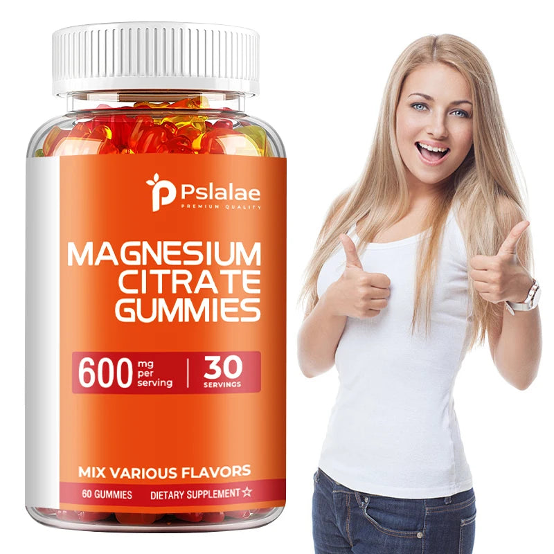 Magnesium Citrate - Muscle, Bone, Heart, Metabolism and Nerve Function, Fatigue Relief - 60 Gummies