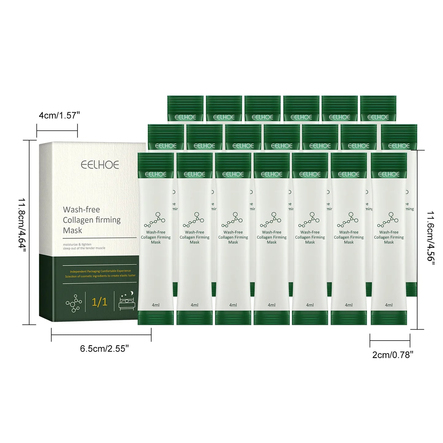 Eelhoe Firming Face Mask Wash-Free Wrinkle Remover Lifting Tighten Skin Gentle Hydration Collagen Boost Nourishing Sleeping Mask