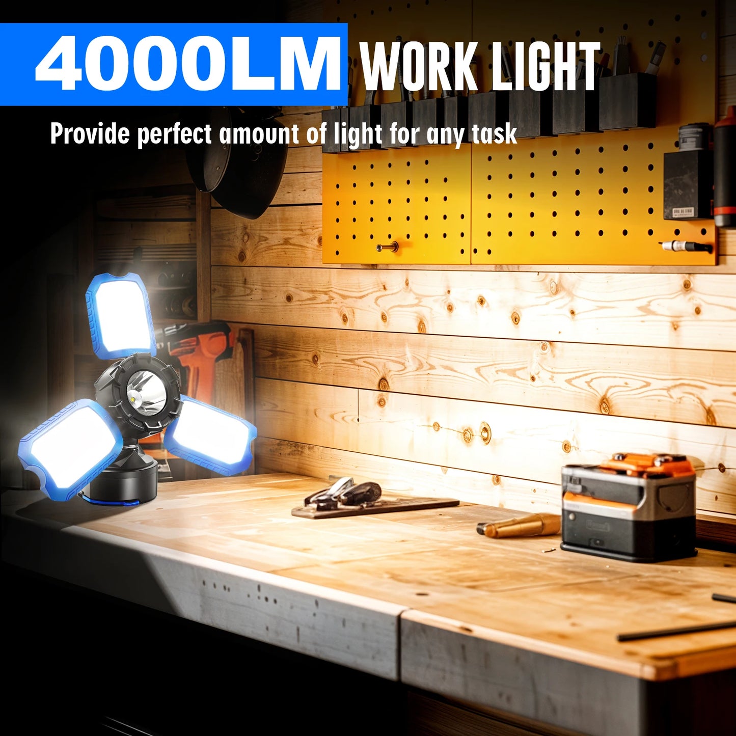 Rechargeable Magnetic LED Work Light 360 Degree 5 Modes