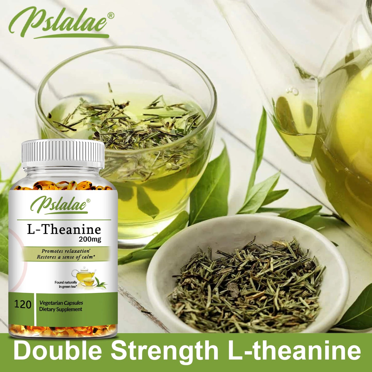 L-Theanine 200 Mg - Relieve Stress, Maintain A Calm and Relaxed Mood, Improve Concentration - 120 Capsules