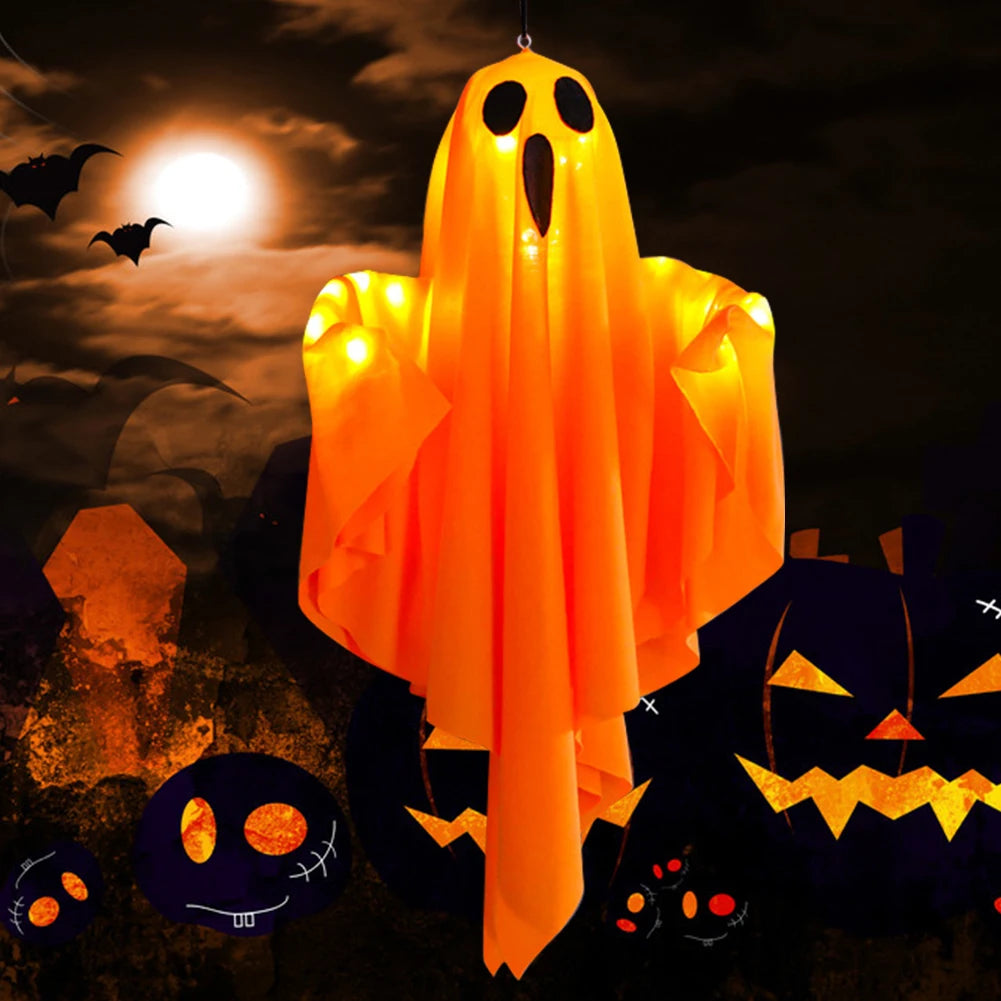 LED Glow Ghost Halloween Indoor Outdoor Hanging Horror Decoration