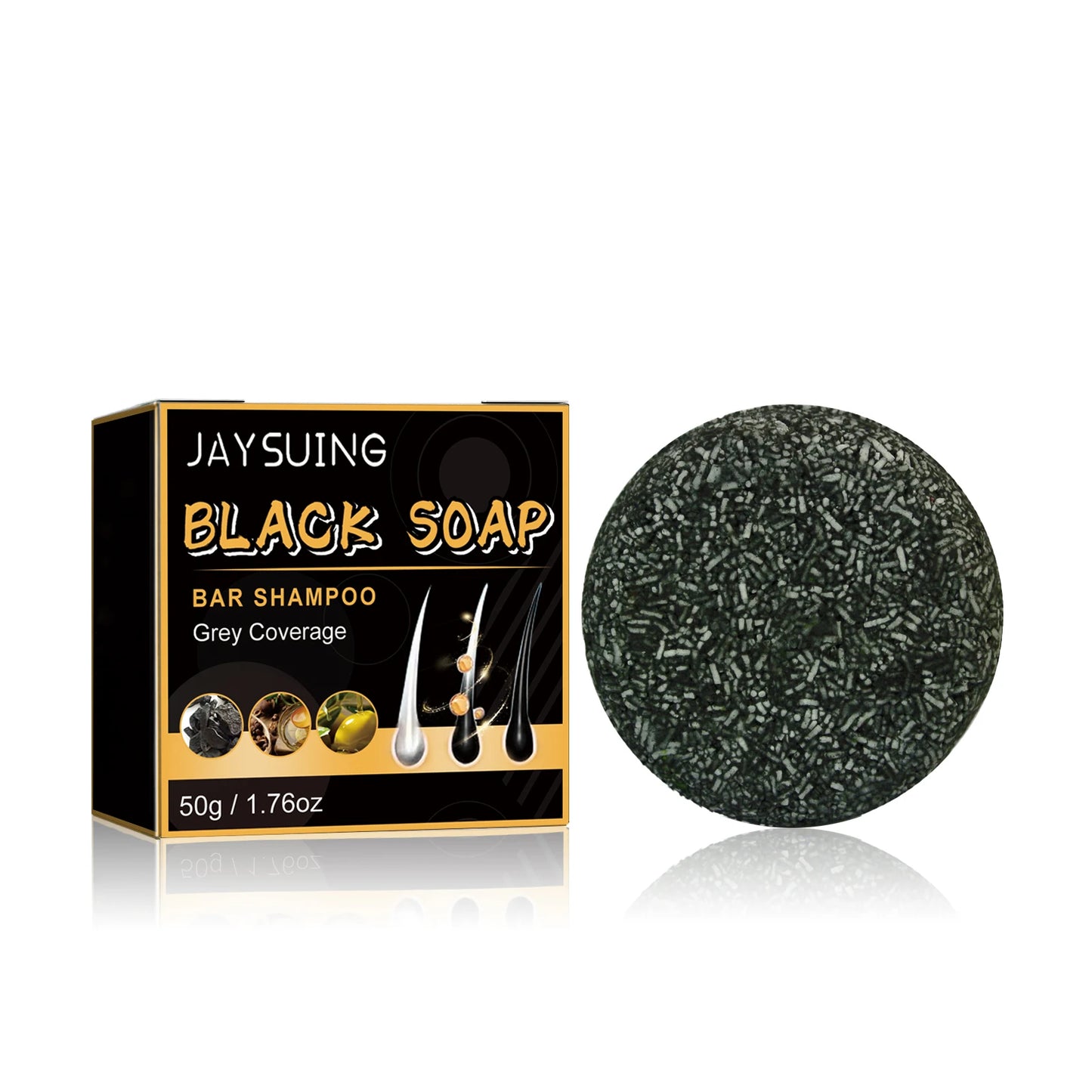 Jaysuing 50g Polygonum Multiflorum Hair Shampoo Soap Darkening Repair Gray White Hair To Black Anti Dandruff Black Hair Dye Soap