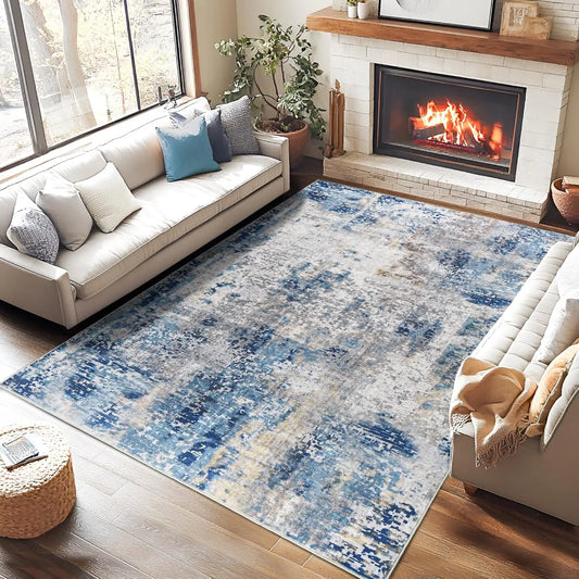 NoahasCN Modern Abstract Living Room Area Rug Non Slip