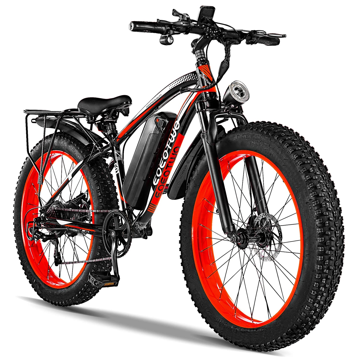EOEOTWO Electric Fat Tire Mountain Bike 1500W 34MPH 48V Battery