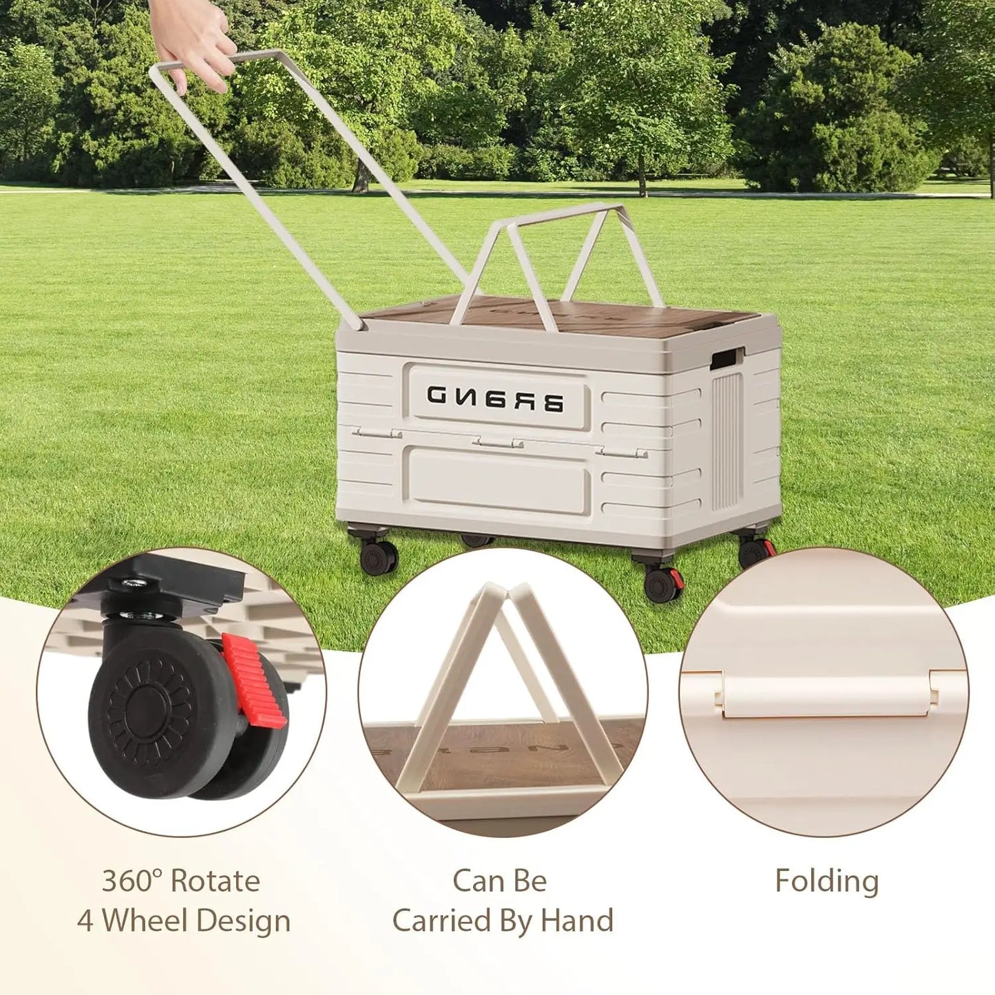 360 Degree Rotating Camping Trolley Cart With Silent Wheels