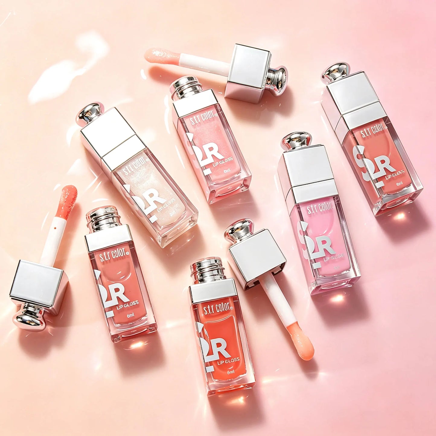 Hydrating Mirror Lip Gloss 6ml Shimmer Glitter Lip Oil Long Lasting Moisturizing Plump Lip Tint Waterproof Non‑sticky Liquid Lip Gloss Daily Lip Makeup Cosmetics