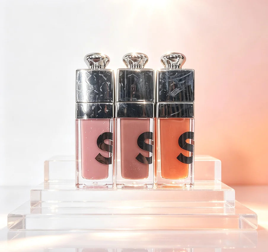 3PC Sheer glitter lip oil gloss for natural daily makeup