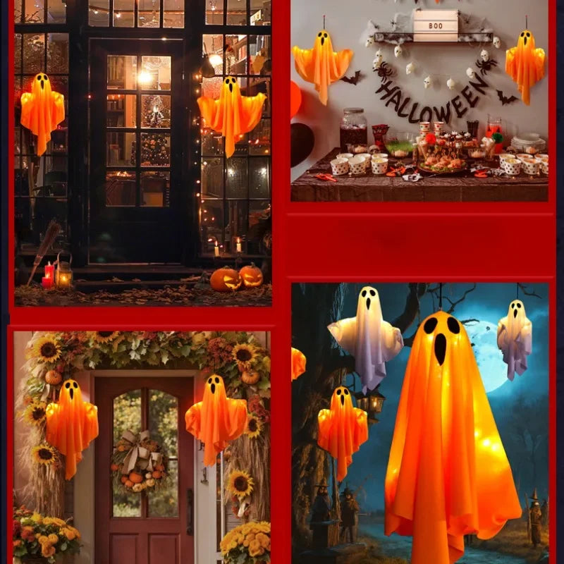 LED Glow Ghost Halloween Indoor Outdoor Hanging Horror Decoration