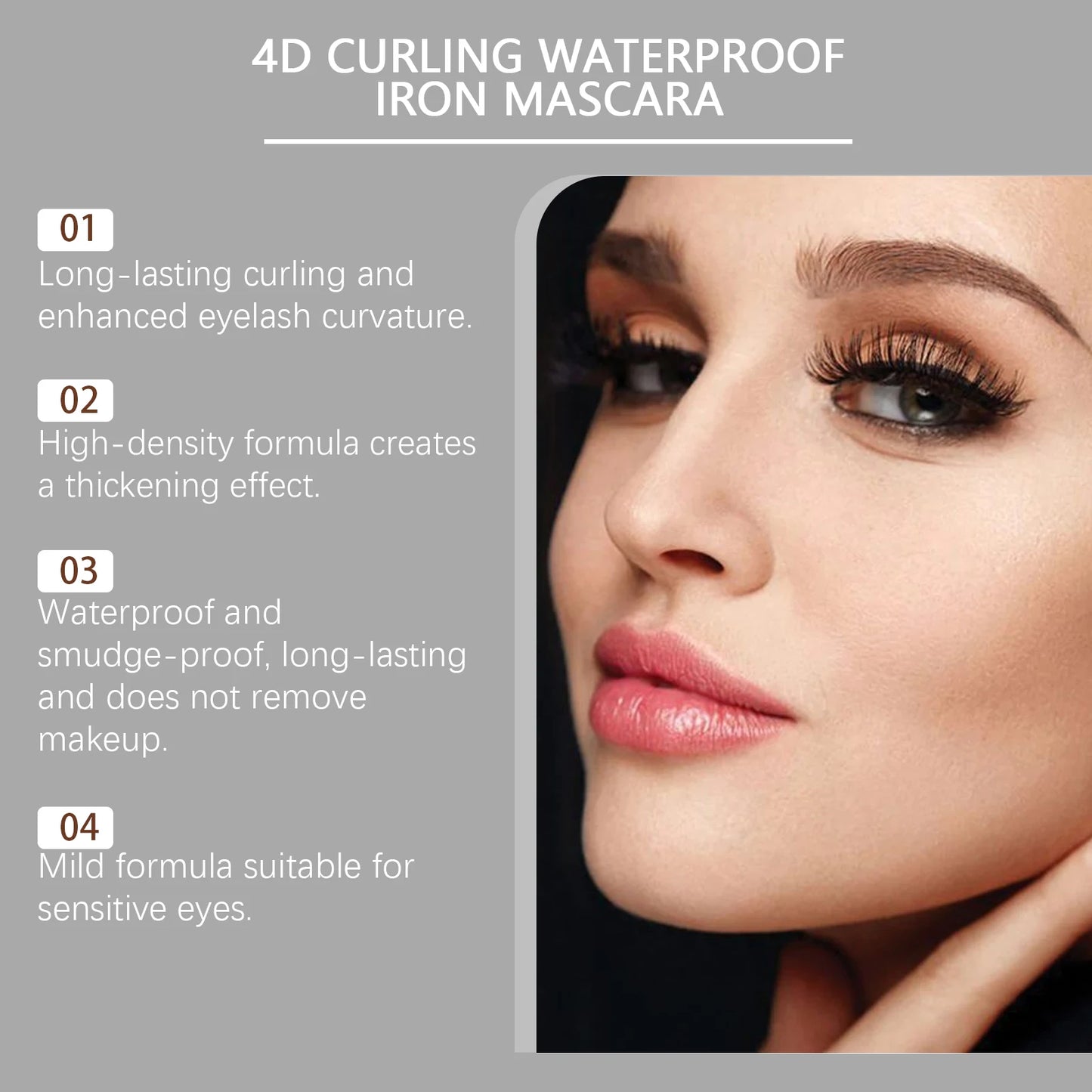 EELHOE 4g Black Mascara Waterproof Long Lasting Curling Lengthening Volumizing Eyelash Makeup For Daily Use Smudge Proof