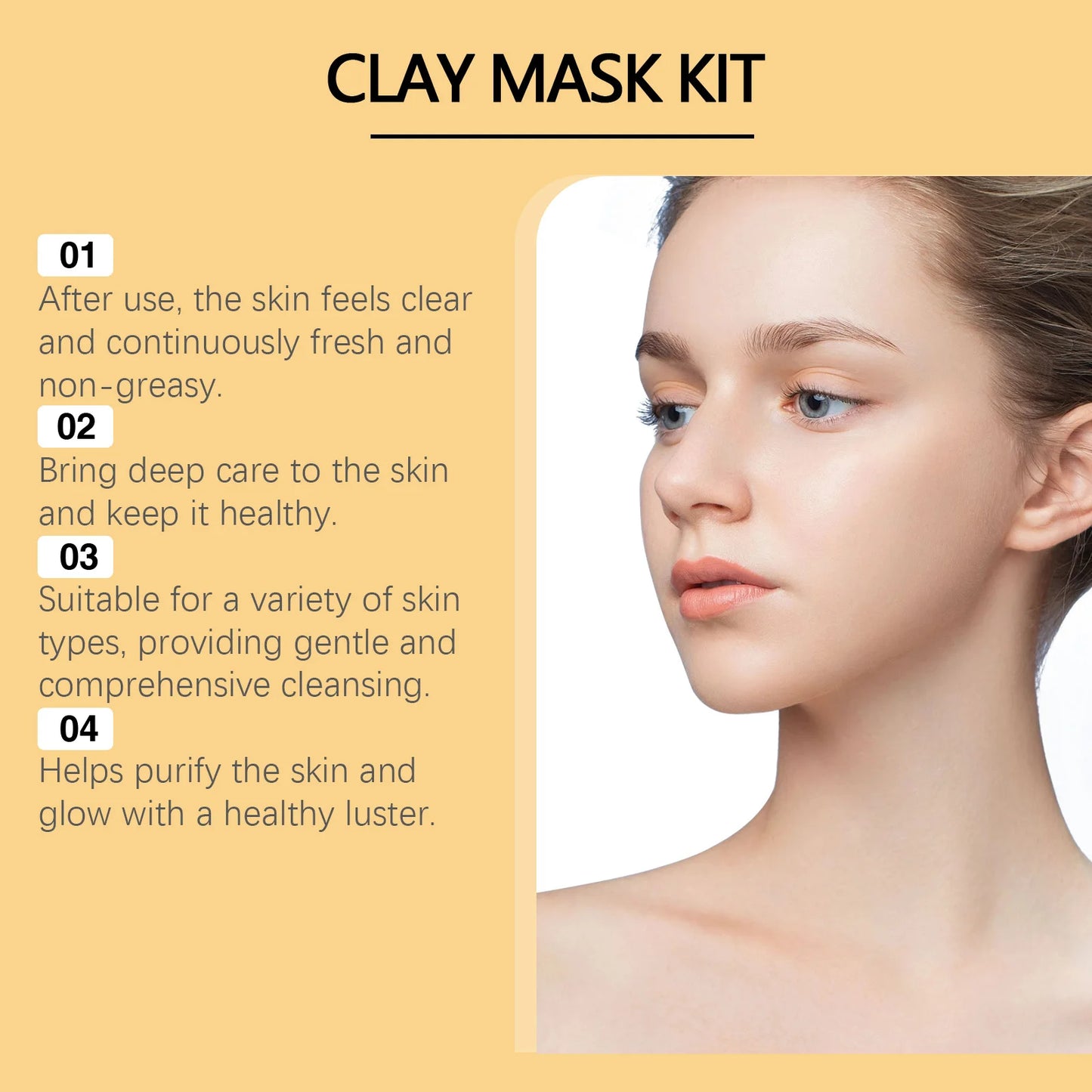 Viareline Exfoliating Facial Clay Mask Set For Pore Tightening