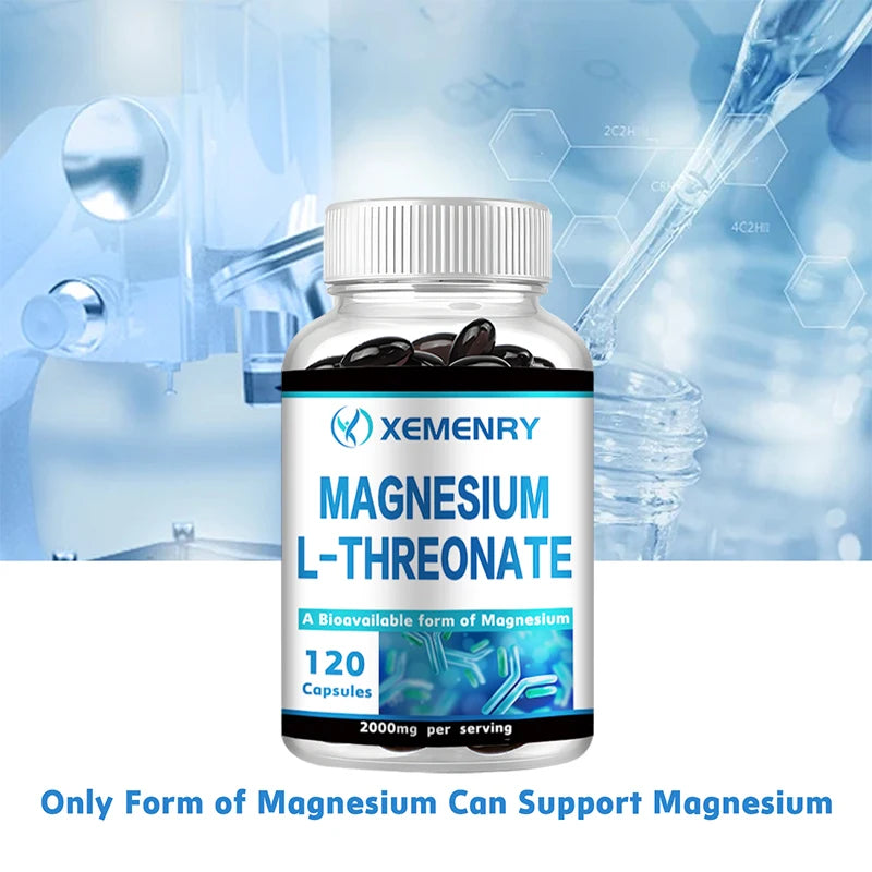 Magnesium L-Threonate Capsules – Bioavailable Form for Sleep and Cognitive Function Support - 120 Capsules