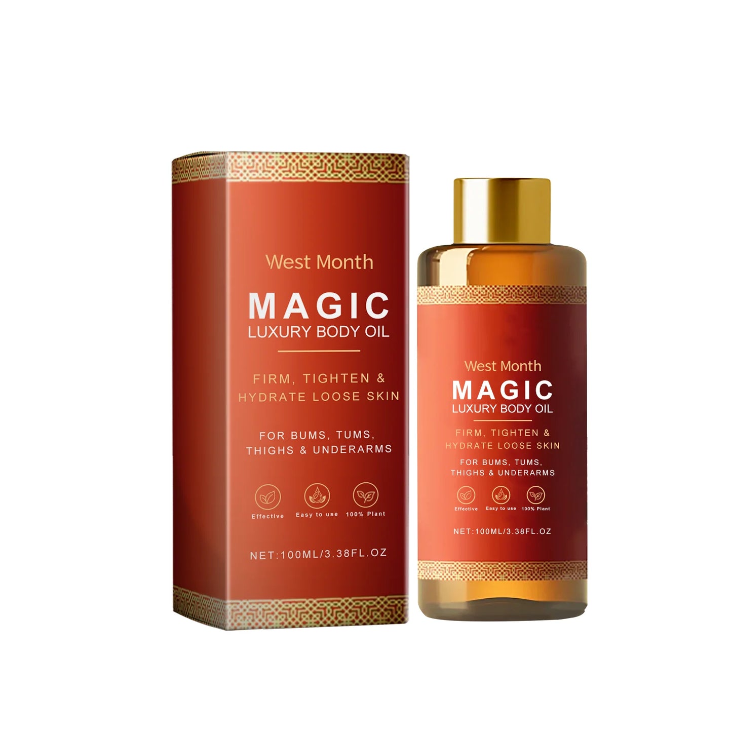 West&Month 100ml Magic Luxury Body Oil Firming Skin Moisturizing Dry Skin Rejuvenate Massage Improve Roughness Nourish Body Oil
