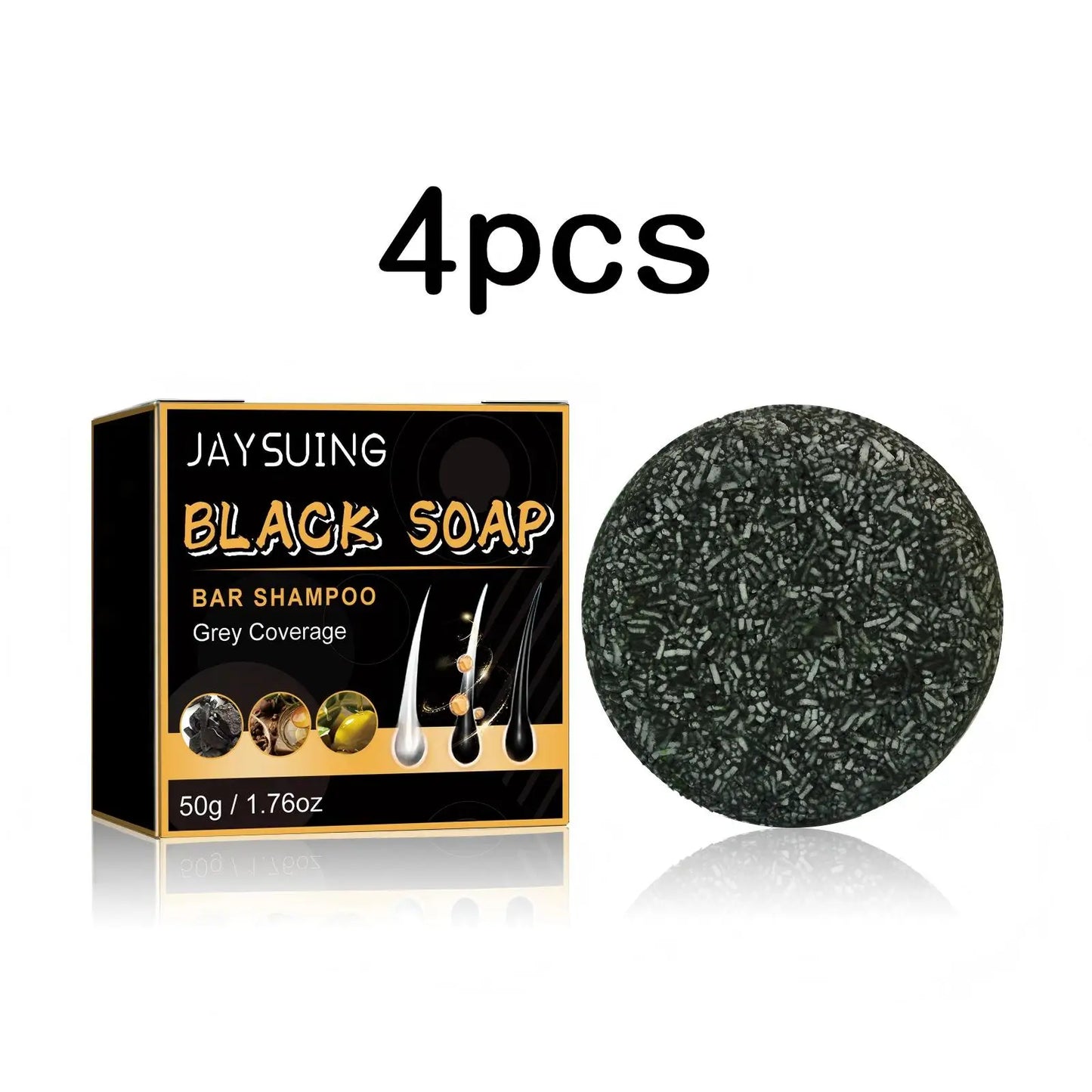 Jaysuing 50g Polygonum Multiflorum Hair Shampoo Soap Darkening Repair Gray White Hair To Black Anti Dandruff Black Hair Dye Soap