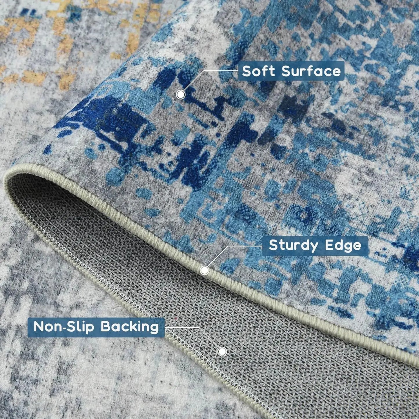 NoahasCN Modern Abstract Living Room Area Rug Non Slip