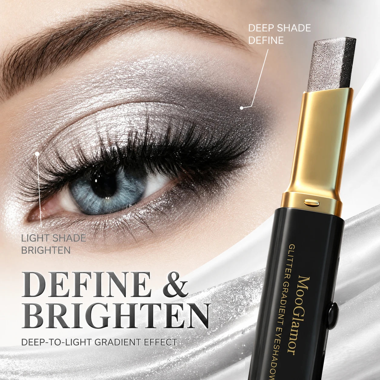 6Pcs Two Tone Gradient Eyeshadow Stick Set Matte Shimmer Waterproof Eye Shadow Crayon Highlight Contour Lazy Makeup Gift Box Kit