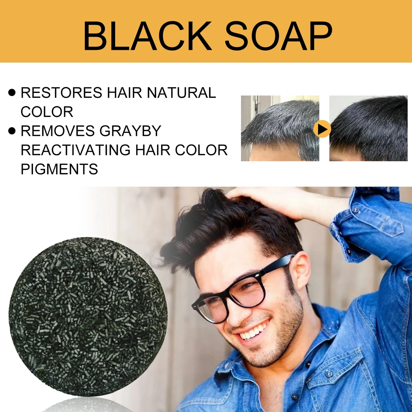Jaysuing 50g Polygonum Multiflorum Hair Shampoo Soap Darkening Repair Gray White Hair To Black Anti Dandruff Black Hair Dye Soap
