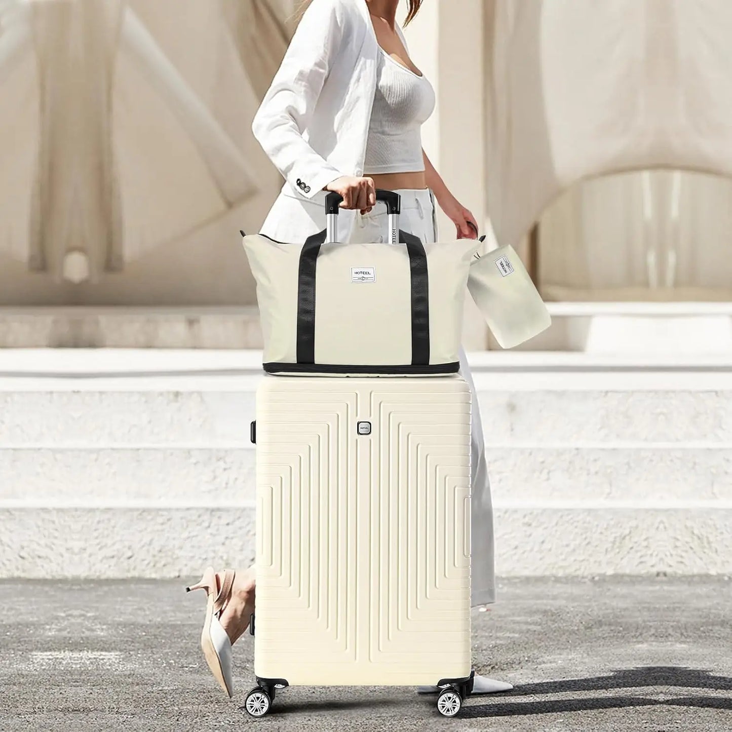 3pcs Luggage Set Hard Shell Suitcases Travel Packing Box With Wheel TSA Aproved Lock And Carry On Bag Wash Bag Travel Suit Case