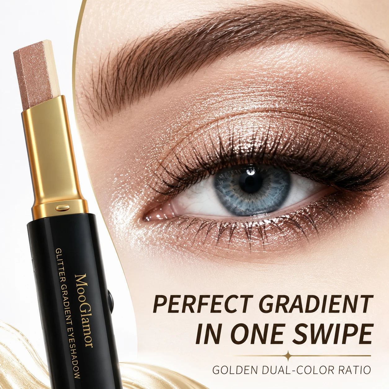 6Pcs Two Tone Gradient Eyeshadow Stick Set Matte Shimmer Waterproof Eye Shadow Crayon Highlight Contour Lazy Makeup Gift Box Kit
