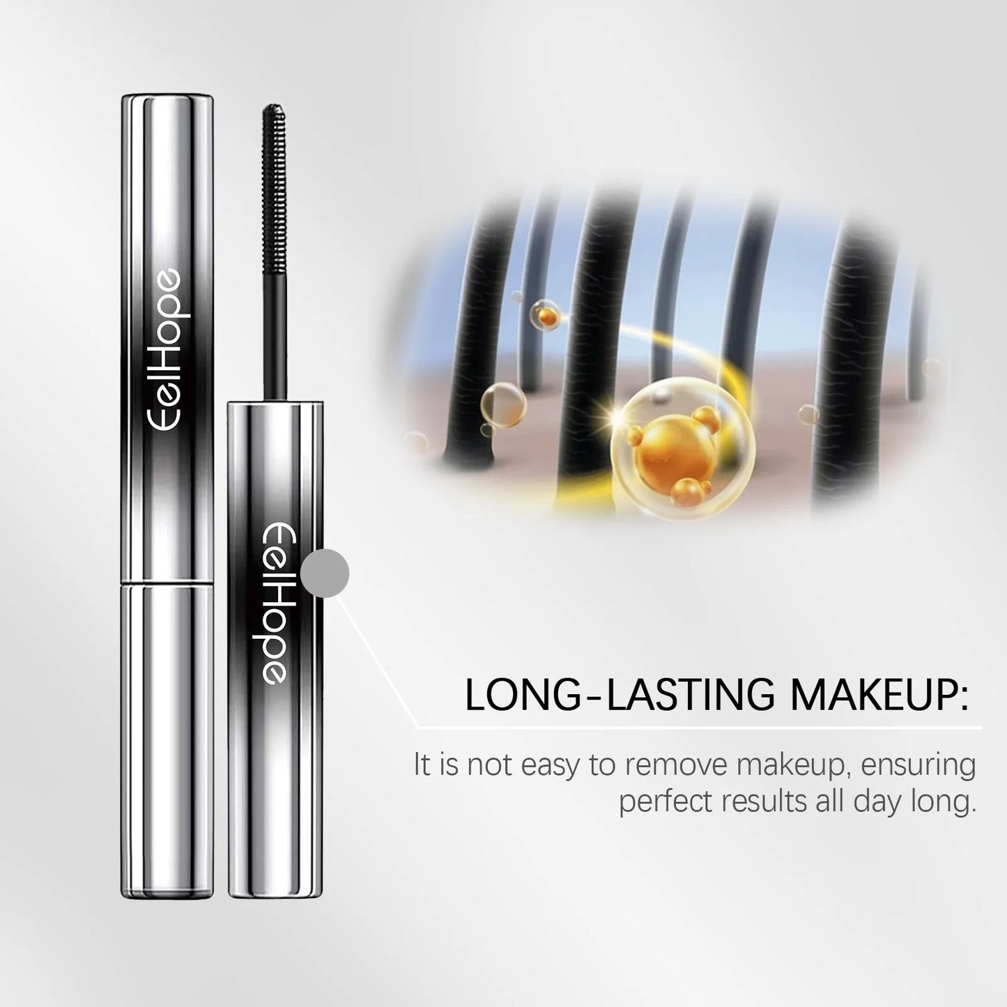 EELHOE 4g Black Mascara Waterproof Long Lasting Curling Lengthening Volumizing Eyelash Makeup For Daily Use Smudge Proof